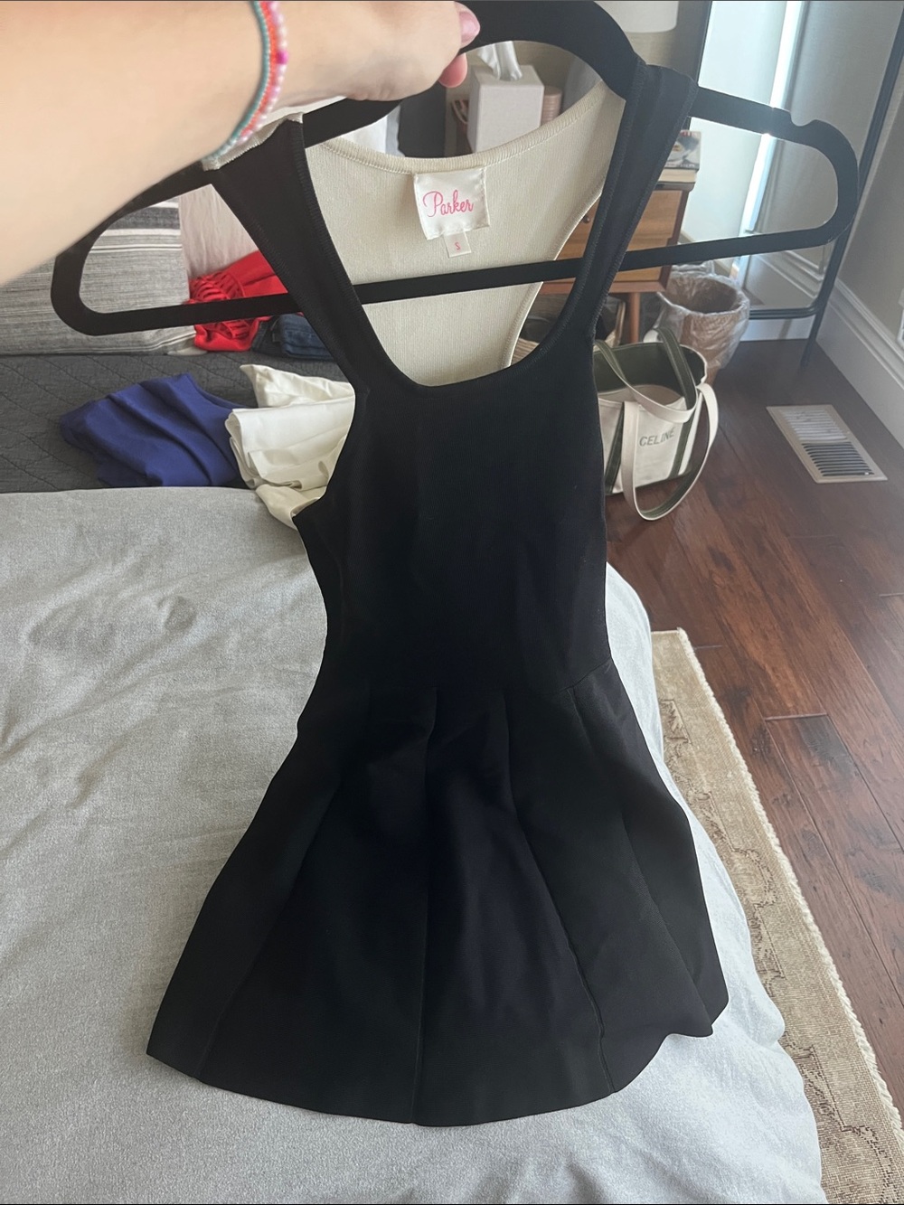 Parker Black Sleeveless Mini Dress with Fit-and-Flare Skirt